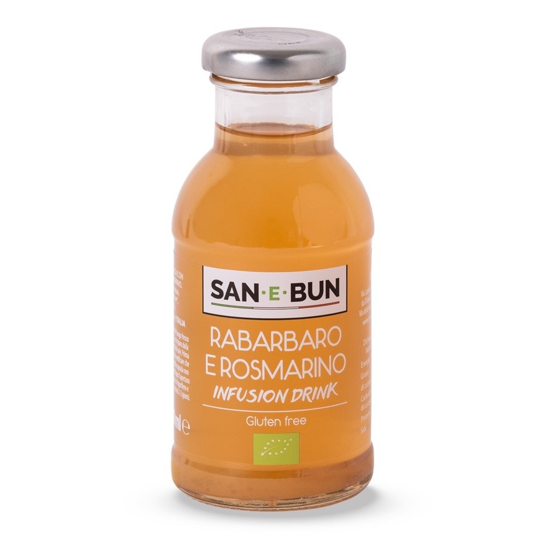 Napój infusion jabłko - rabarbar - rozmaryn bez dodatku cukrów bezglutenowy BIO 200 ml - SAN E BUN