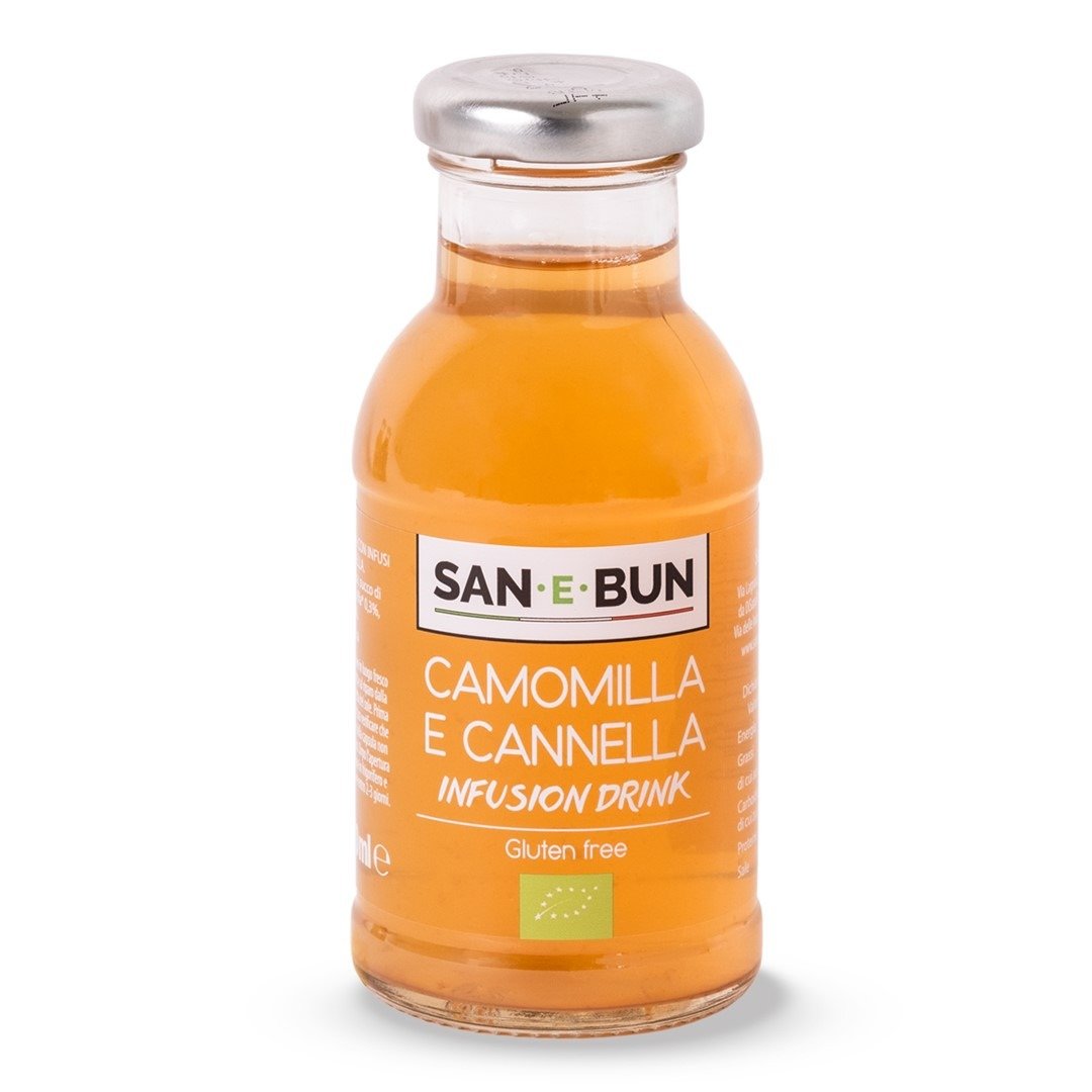 Napój infusion jabłko - rumianek - cynamon bez dodatku cukrów bezglutenowy BIO 200 ml - SAN E BUN