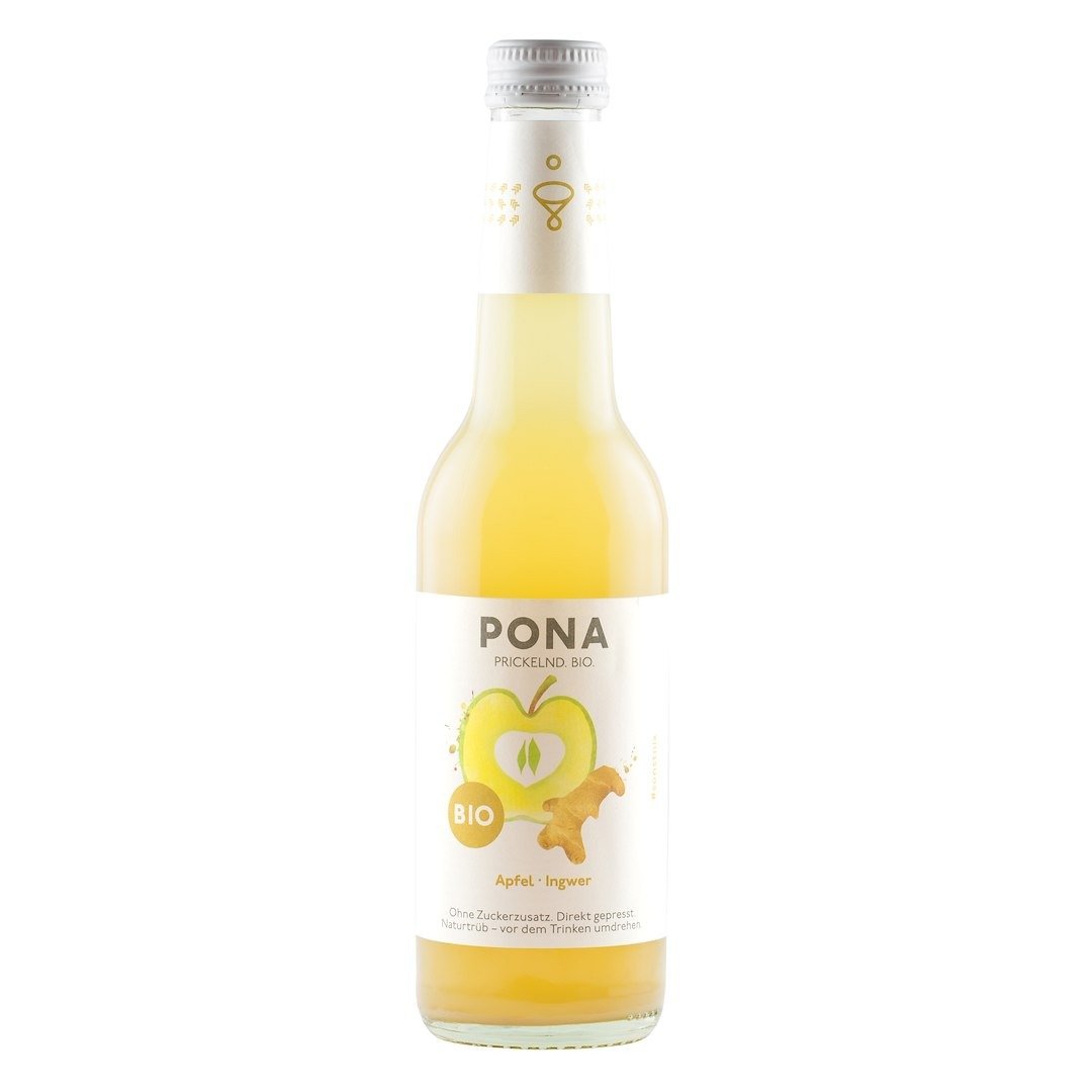 Napój jabłko - imbir bez dodatku cukrów BIO 330 ml - PONA