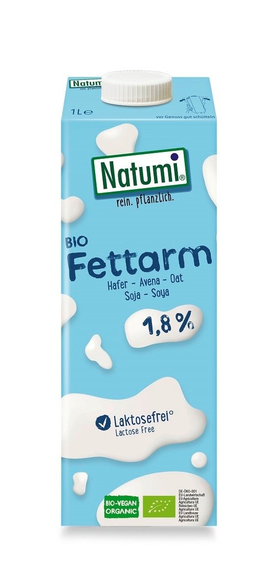 Napój owsiano - sojowy 1,8 % bez dodatku cukrów BIO 1 L - NATUMI