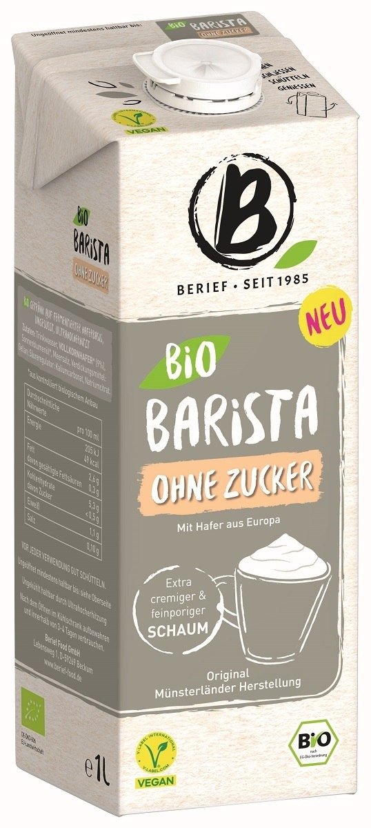Napój owsiany barista bez cukru BIO 1 L - BERIEF