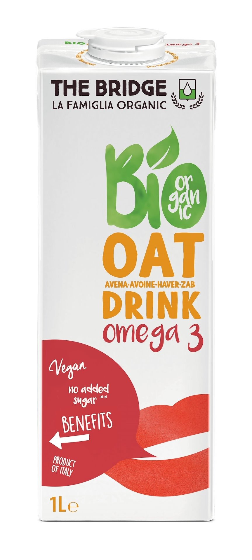 Napój owsiany omega-3 bez dodatku cukrów bezglutenowy BIO 1 L - THE BRIDGE