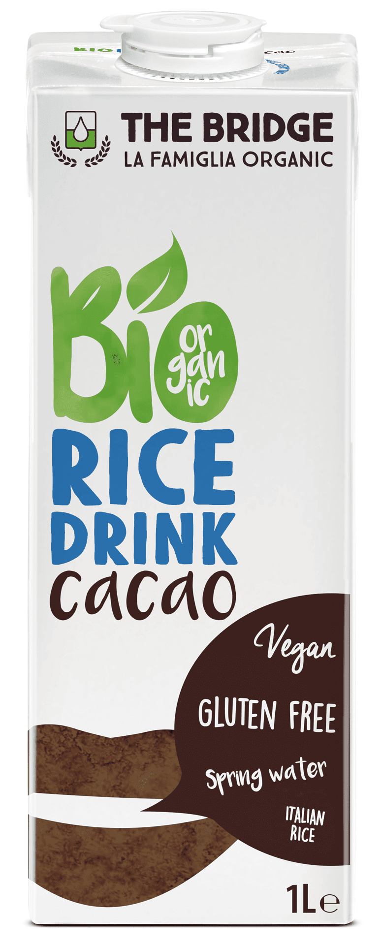 Napój ryżowy o smaku czekoladowym bezglutenowy BIO 1 L - THE BRIDGE
