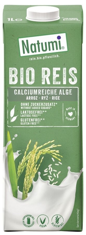 Napój ryżowy z algami morskimi (wapń) bez dodatku cukrów bezglutenowy BIO 1 L - NATUMI