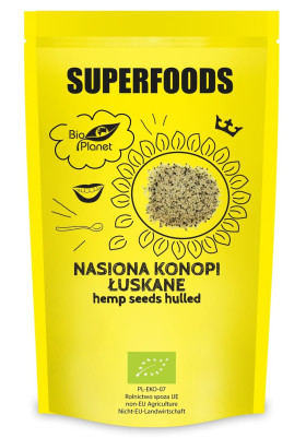 Nasiona konopi łuskane BIO 200 g - BIO PLANET SUPERFOODS