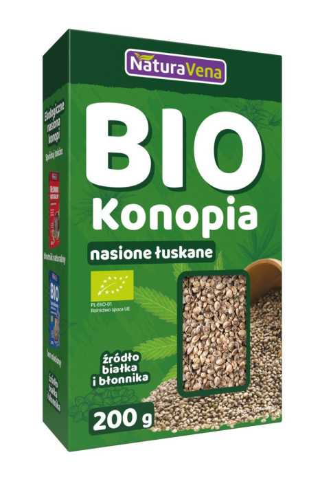 Nasiona konopi łuskane BIO 200 g - NATURAVENA