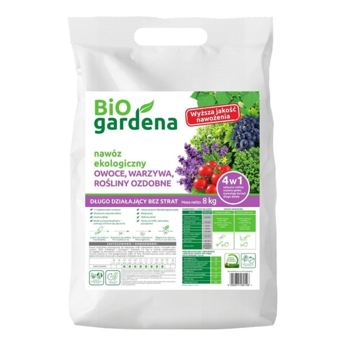 Nawóz do owoców, warzyw, roślin ozdobnych eco 8 kg - BIOGARDENA