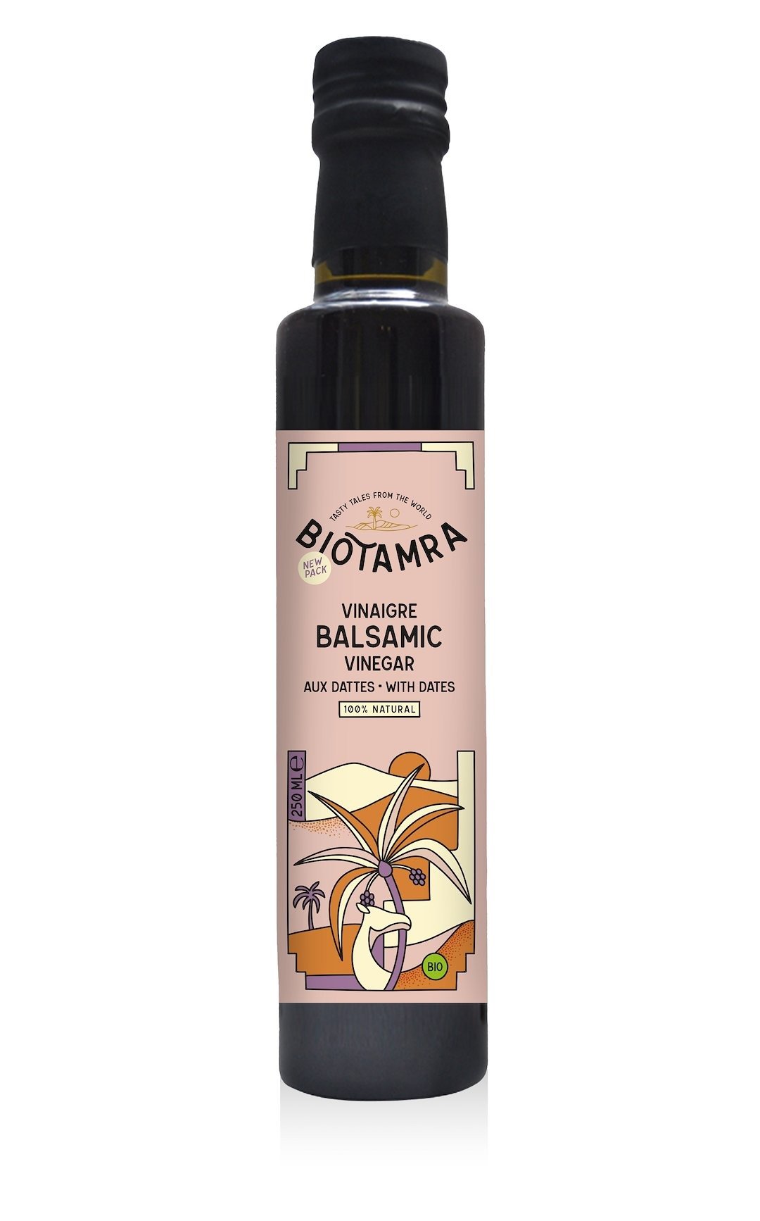 Ocet balsamiczny daktylowy bez dodatku cukrów BIO 250 ml - BIOTAMRA