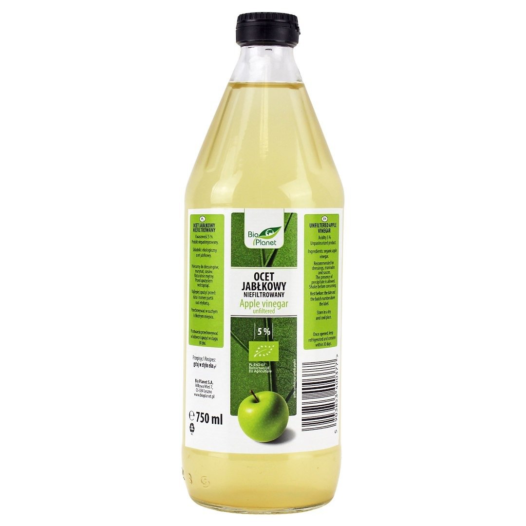 Ocet jabłkowy 5 % niefiltrowany BIO 750 ml -  BIO PLANET