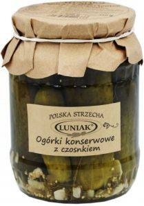 Ogórki konserwowe z czosnkiem 680 g (350 g) - LUNIAK