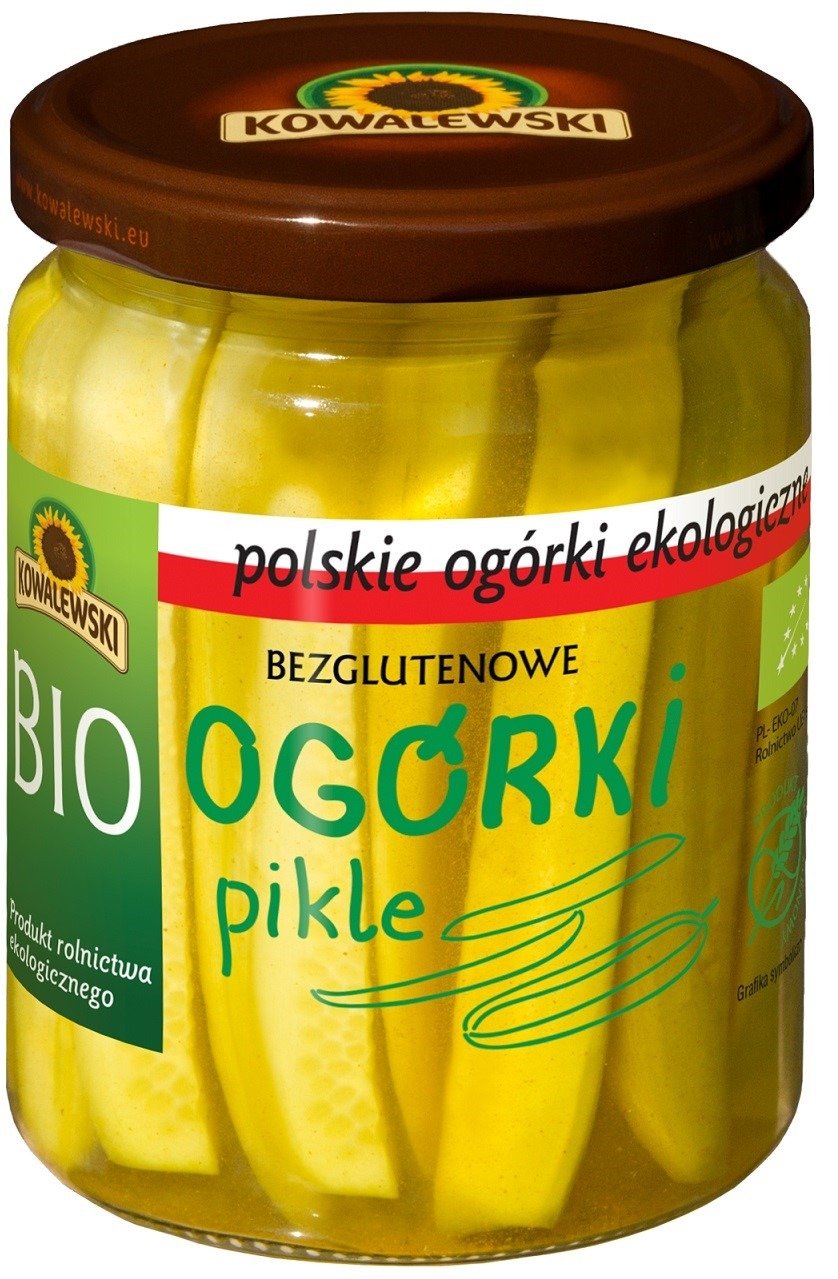 Ogórki pikle bezglutenowe BIO 480 g (270 g) - KOWALEWSKI