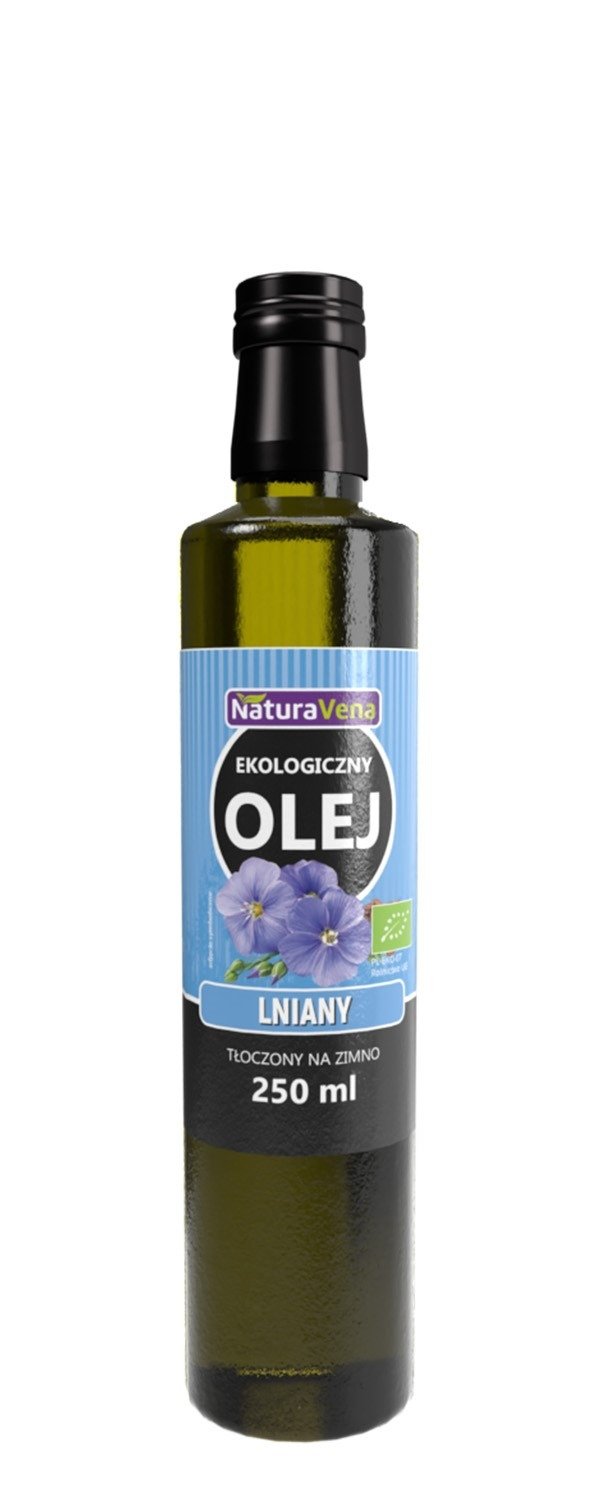 Olej lniany tłoczony na zimno BIO 250 ml - NATURAVENA