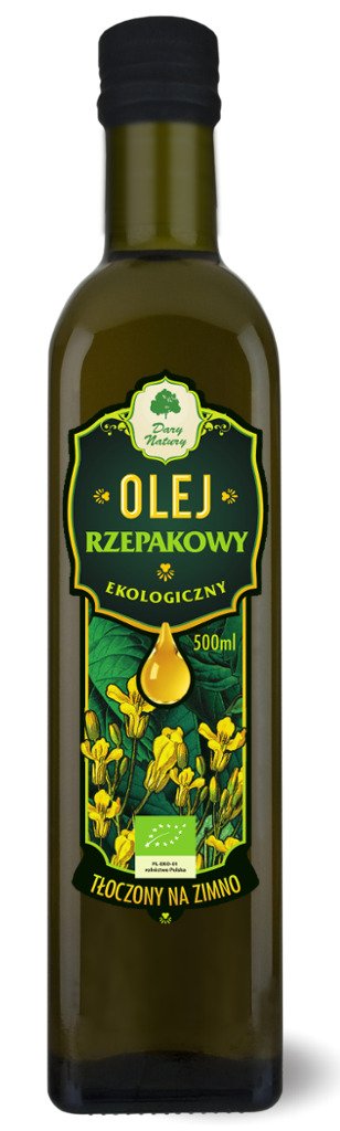 Olej rzepakowy tłoczony na zimno BIO 500 ml - DARY NATURY