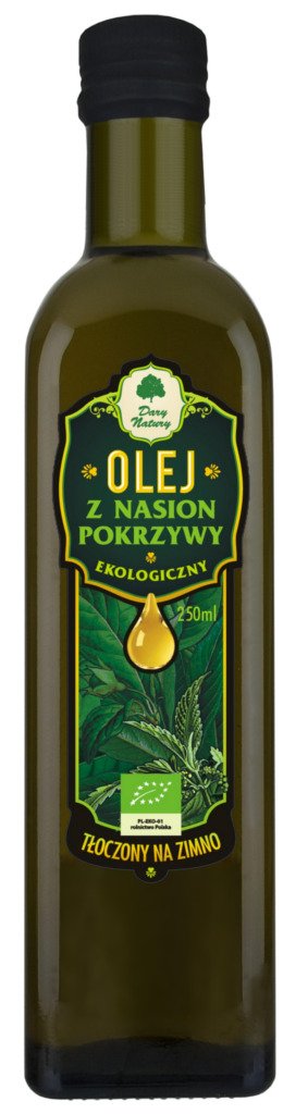 Olej z nasion pokrzywy tłoczony na zimno BIO 250 ml - DARY NATURY