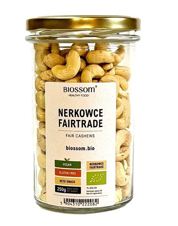 Orzechy nerkowca fair trade bezglutenowe BIO 250 g - BIOSSOM