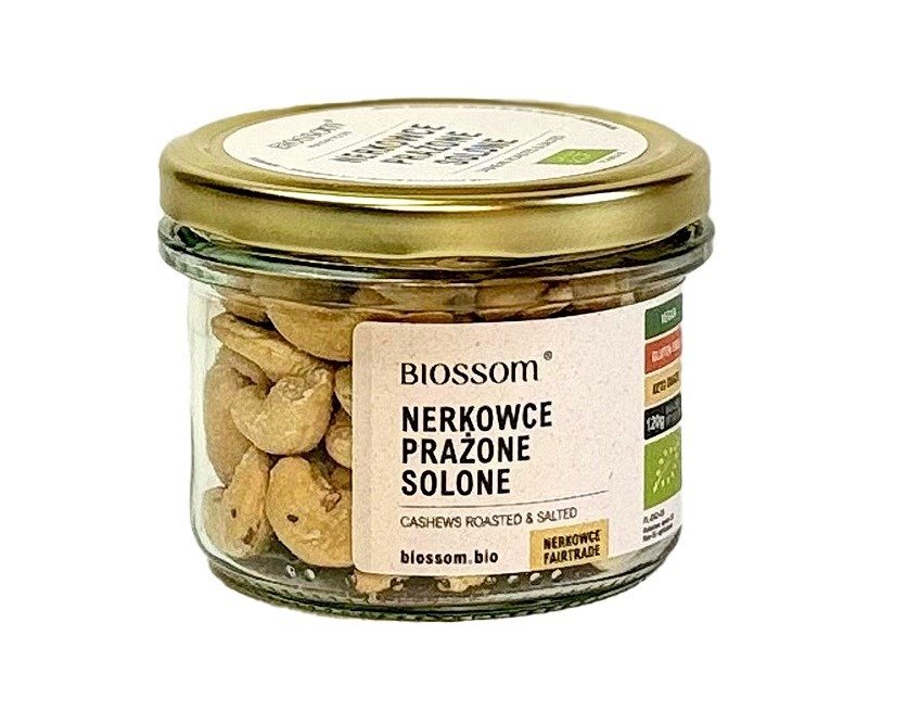 Orzechy nerkowca prażone i solone fair trade bezglutenowe BIO 120 g - BIOSSOM