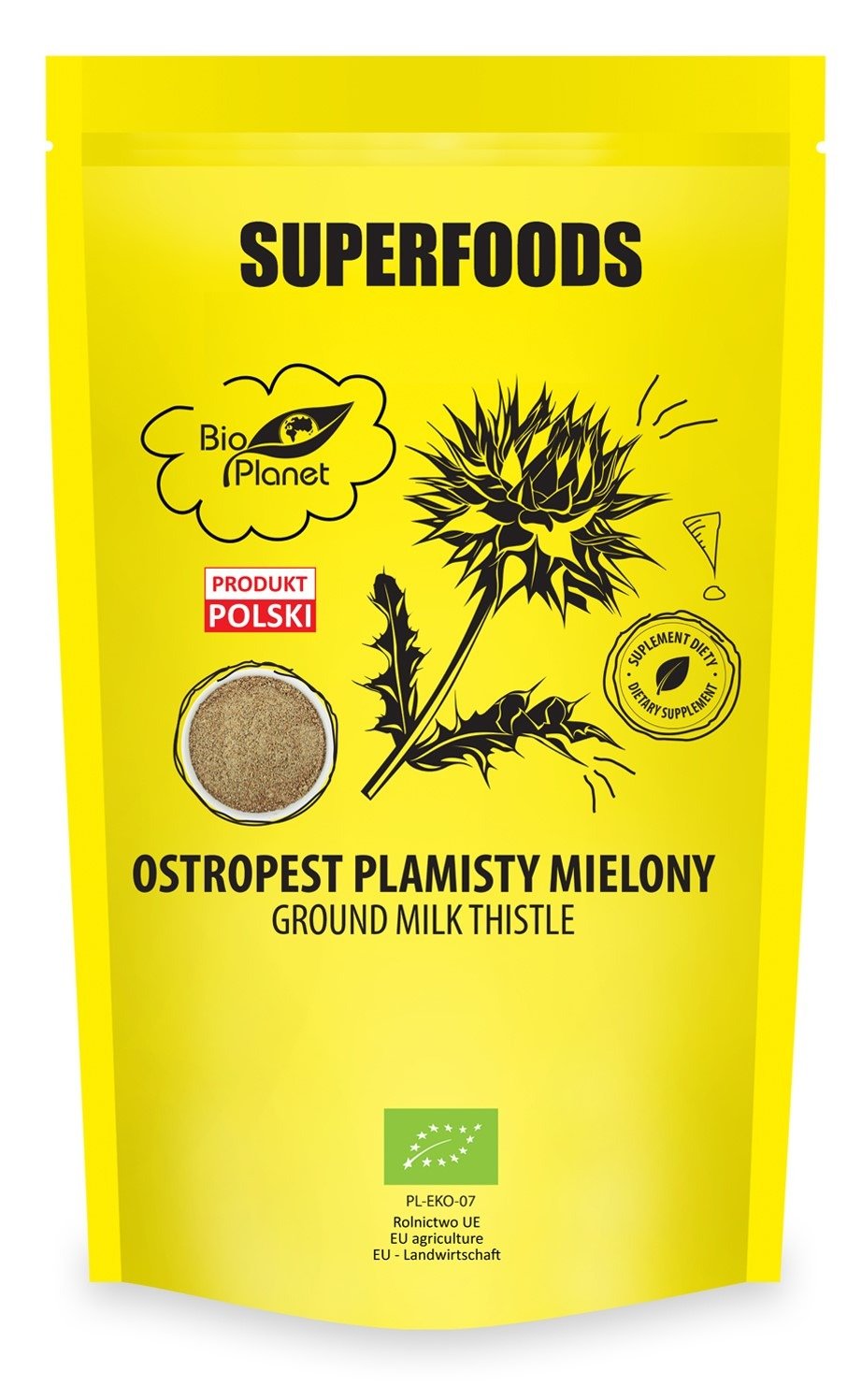 Ostropest plamisty mielony BIO 200 g - BIO PLANET SUPERFOODS