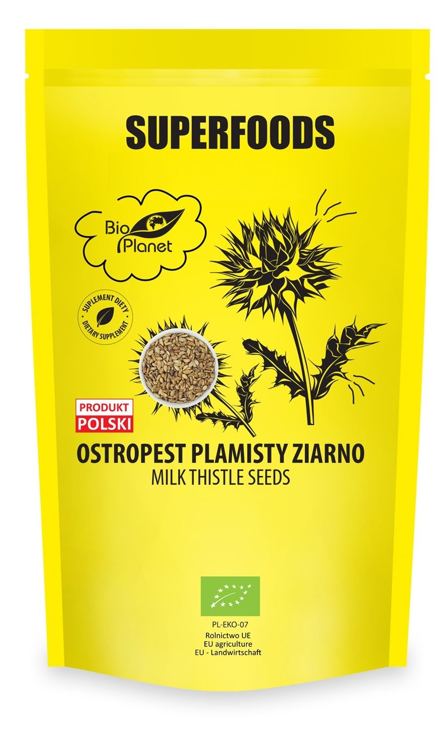 Ostropest plamisty ziarno BIO 200 g - BIO PLANET SUPERFOODS