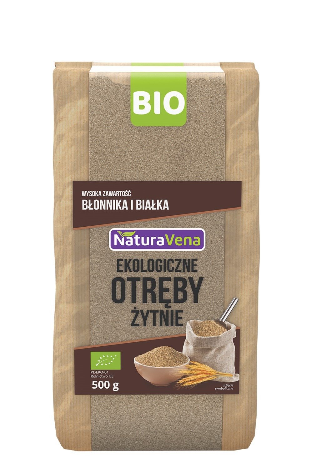 Otręby żytnie BIO 500 g - NATURAVENA