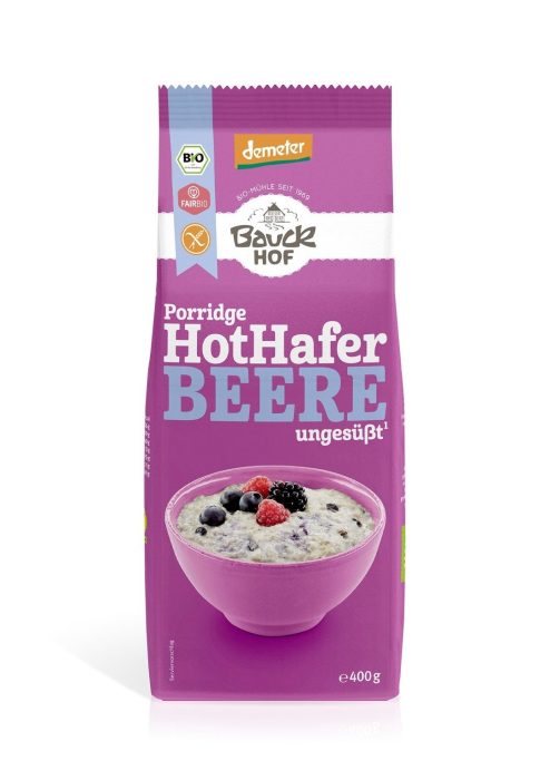 Owsianka z owocami leśnymi bez dodatku cukrów bezglutenowa demeter BIO 400 g - BAUCK MUHLE