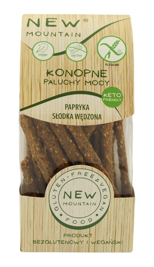 Paluchy mocy konopne z papryką słodką wędzoną bezglutenowe 200 g - NEW MOUNTAIN