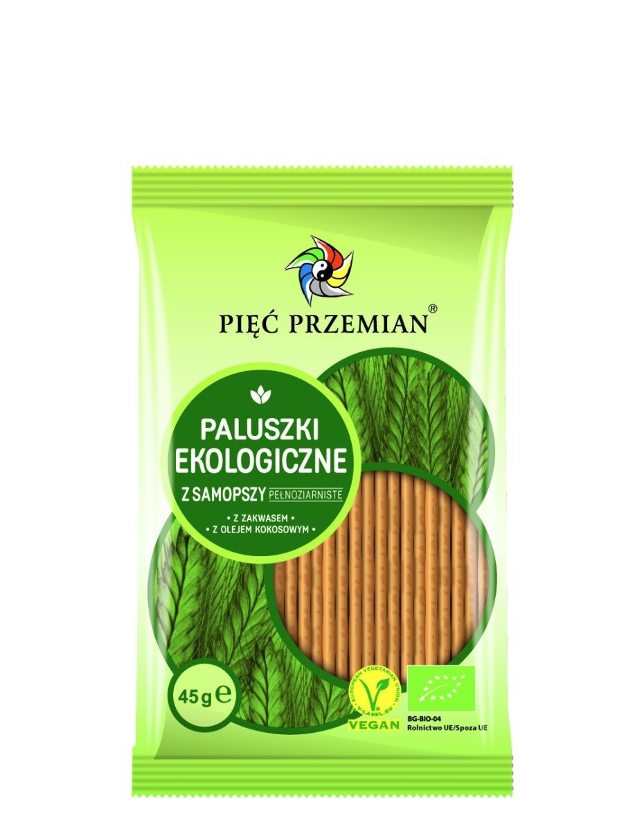 Paluszki z samopszy pełnoziarniste BIO 45 g - PIĘĆ PRZEMIAN