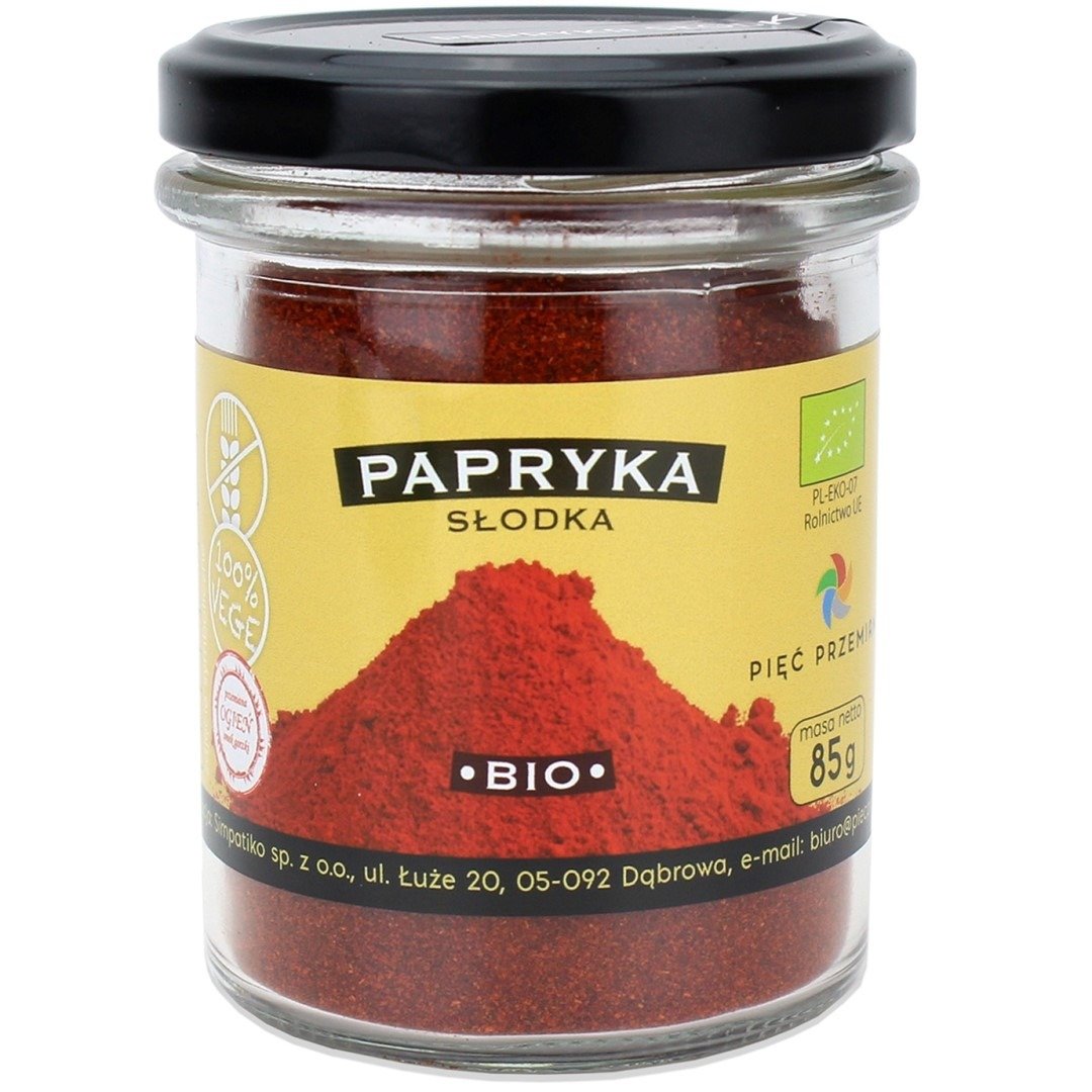 Papryka słodka mielona bezglutenowa BIO 85 g - PIĘĆ PRZEMIAN