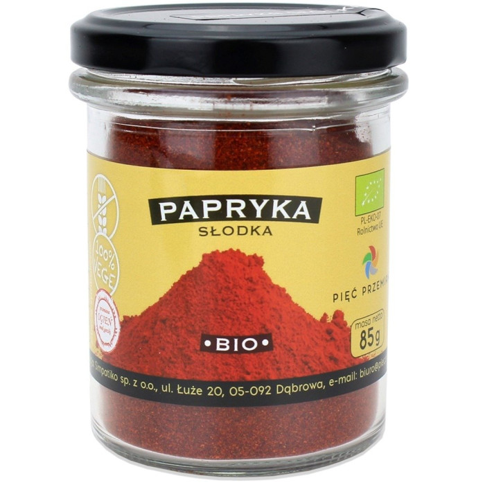 Papryka słodka mielona bezglutenowa BIO 85 g - PIĘĆ PRZEMIAN