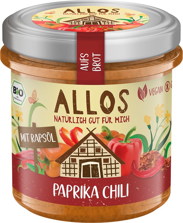 Pasta kremowa z papryką i chili bezglutenowa BIO 140 g - ALLOS