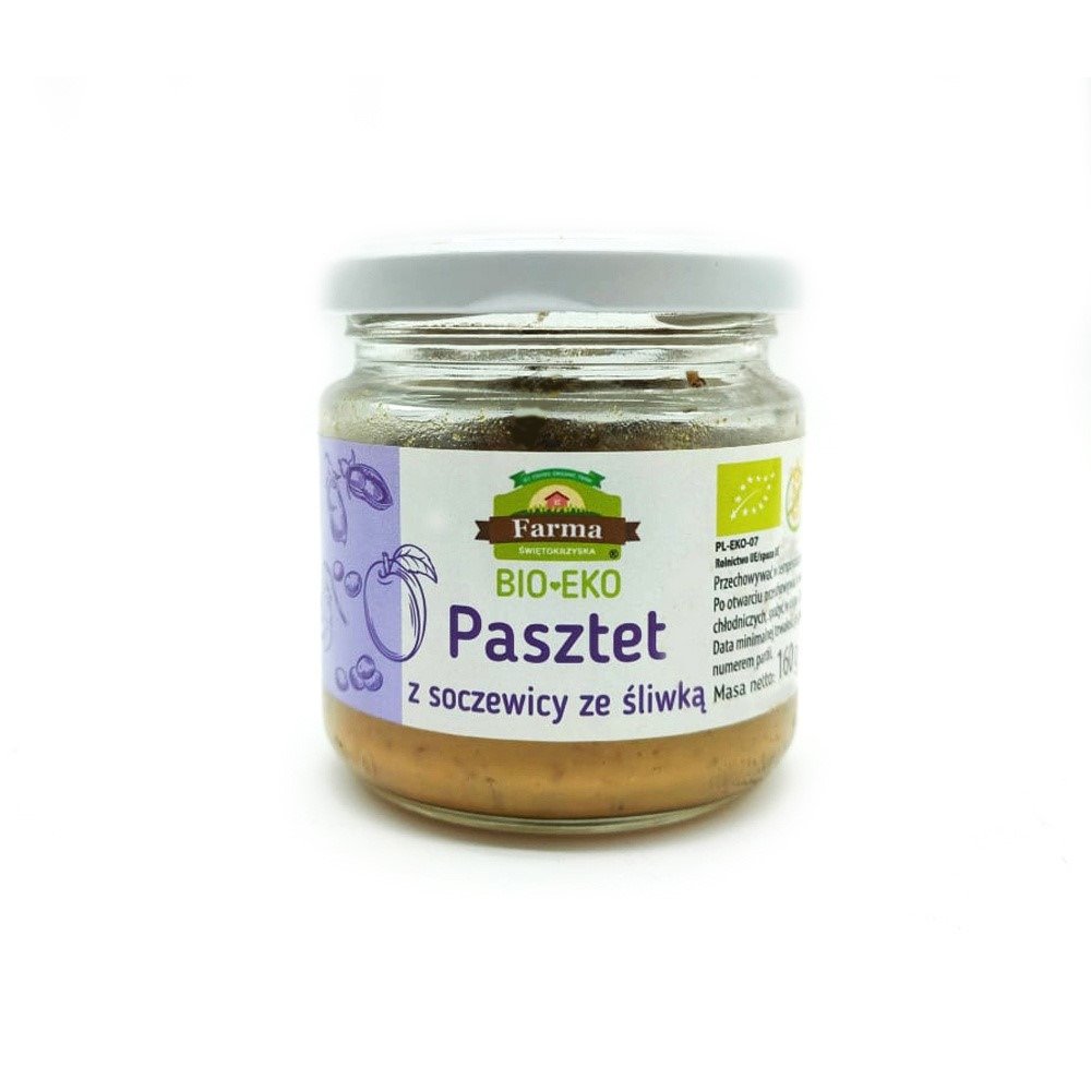 Pasztet wegański z soczewicy ze śliwką bezglutenowy BIO 160 g - FARMA ŚWIĘTOKRZYSKA