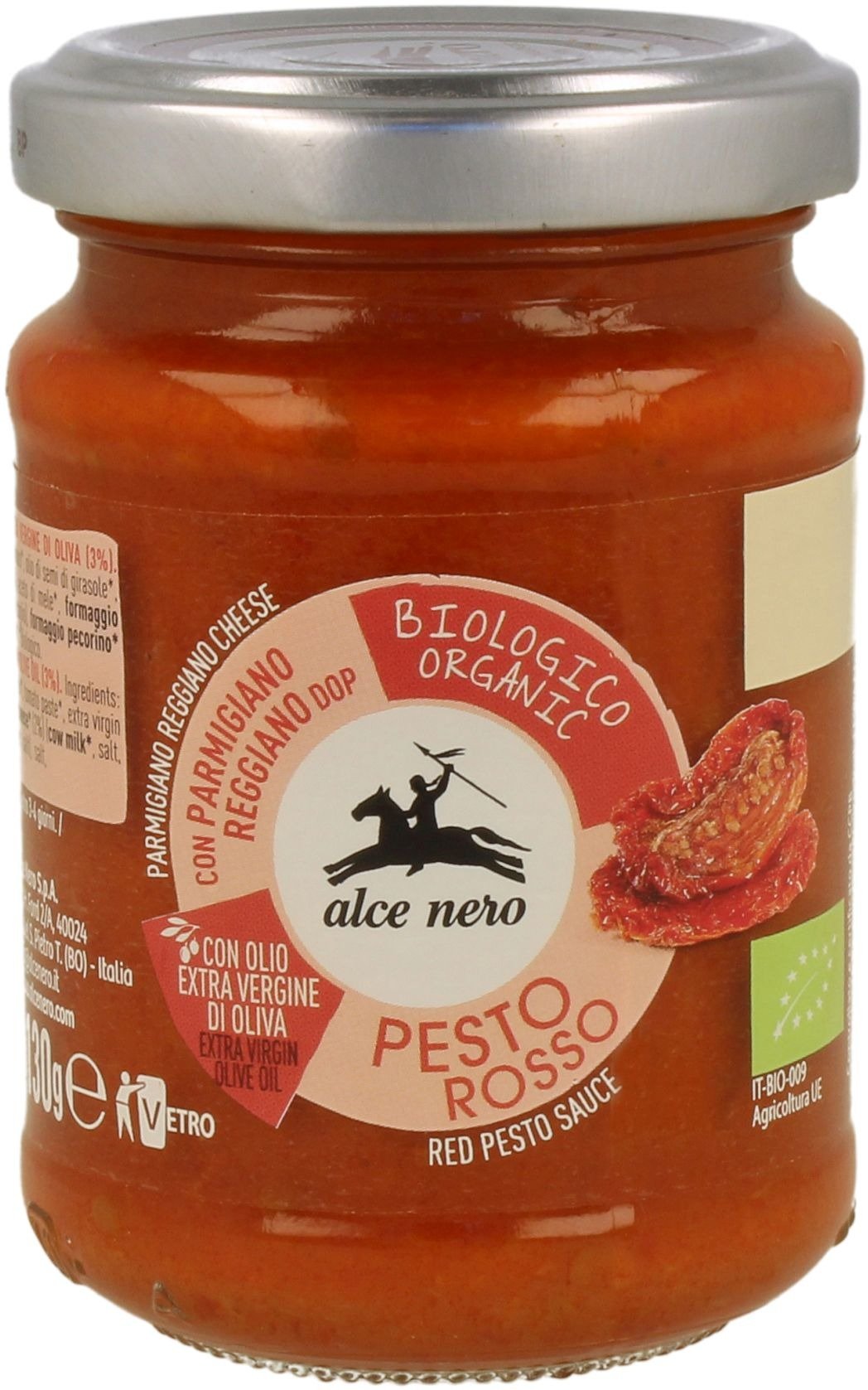 Pesto czerwone z suszonych pomidorów BIO 130 g - ALCE NERO