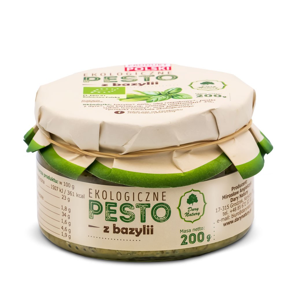 Pesto z bazylii BIO 200 g - DARY NATURY