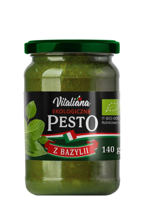 Pesto zielone z bazylii BIO 140 g - VITALIANA