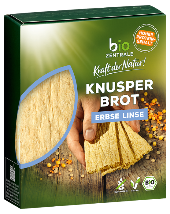 Pieczywo chrupkie proteinowe groch żółty - soczewica bezglutenowe BIO 100 g - BIO ZENTRALE