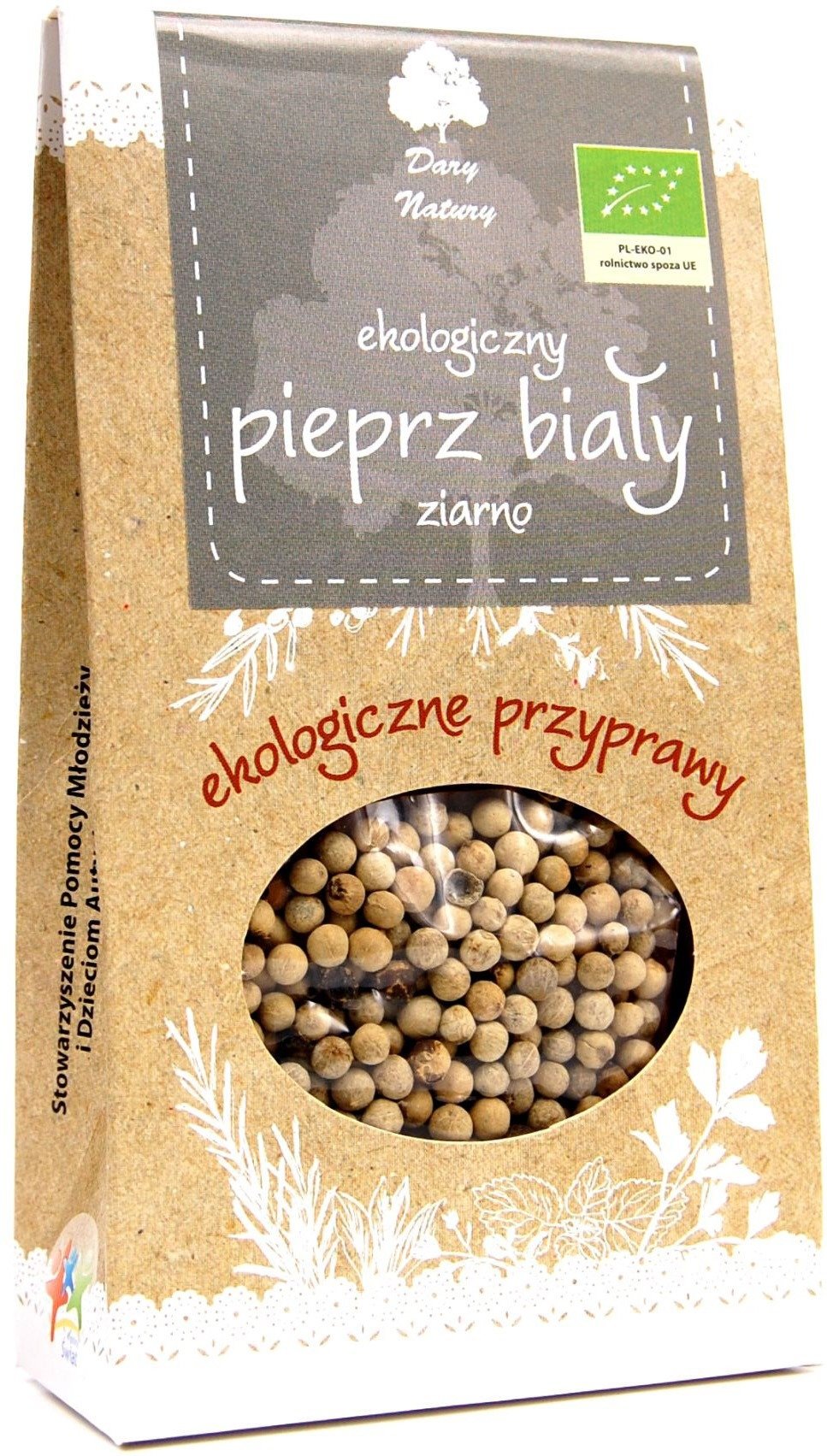 Pieprz biały ziarnisty BIO 30 g - DARY NATURY