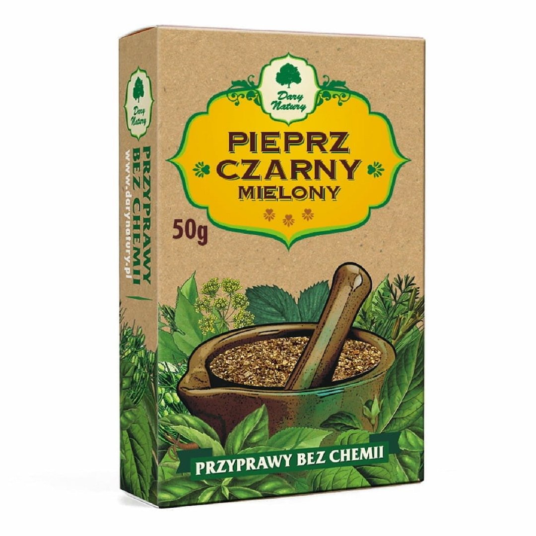 Pieprz czarny mielony 50 g - DARY NATURY