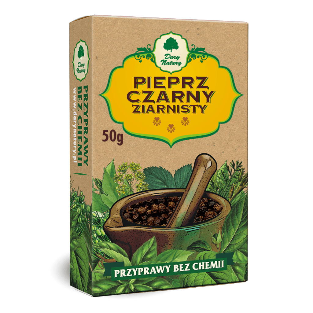 Pieprz czarny ziarnisty 50 g - DARY NATURY