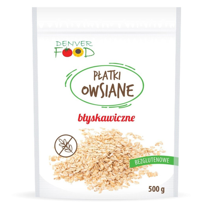 Płatki owsiane błyskawiczne bezglutenowe 500 g - DENVER FOOD