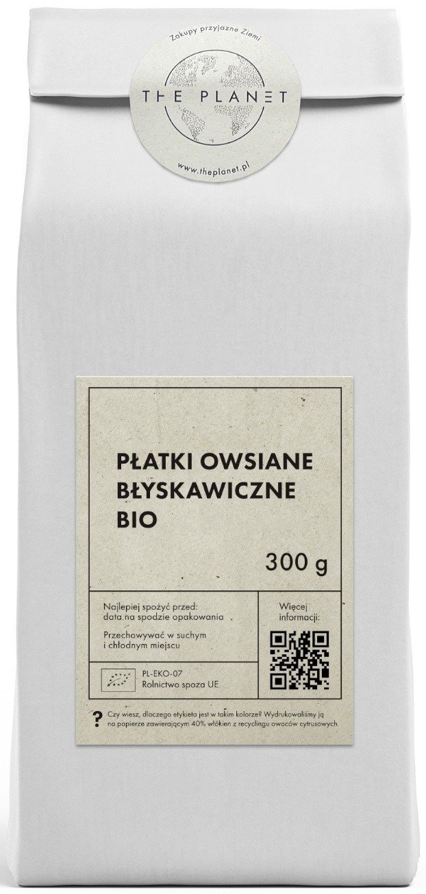 Płatki owsiane błyskawiczne BIO 300 g - THE PLANET