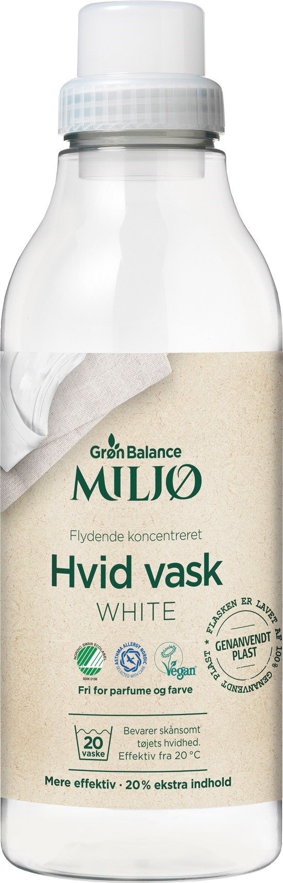 Płyn do prania białych ubrań (koncentrat) eco 900 ml (20 prań) - GRON BALANCE
