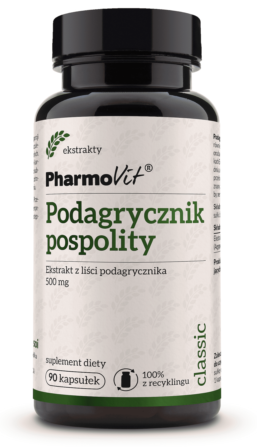 Podagrycznik pospolity ekstrakt (450 mg) bezglutenowy 90 kapsułek - PHARMOVIT (CLASSIC)