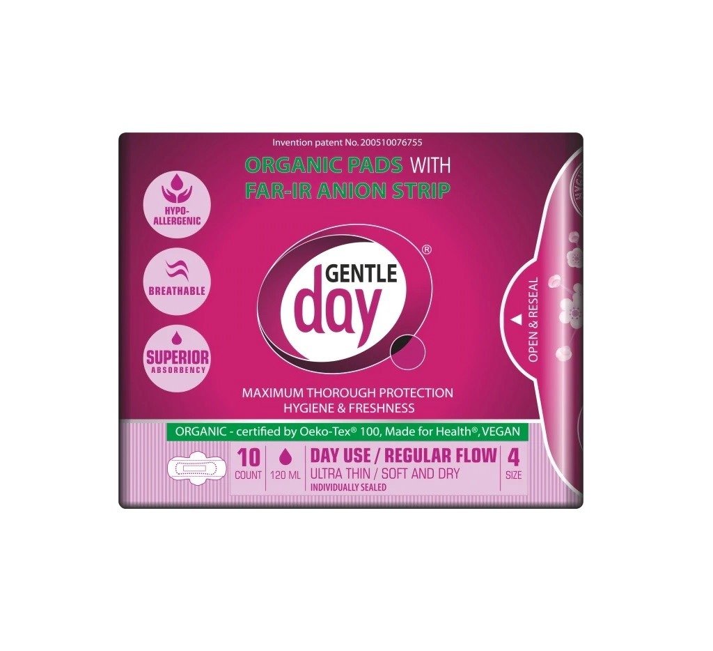 Podpaski higieniczne z paskiem anionowym na dzień 10 szt. - GENTLE DAY