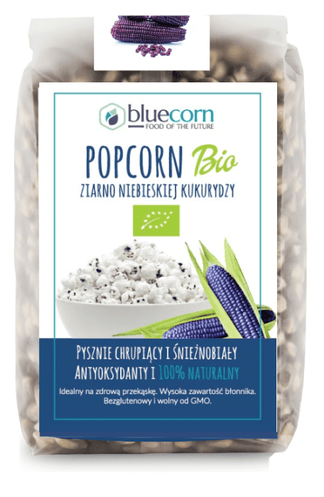 Popcorn (ziarno kukurydzy niebieskiej) bezglutenowe BIO 350 g - BLUECORN