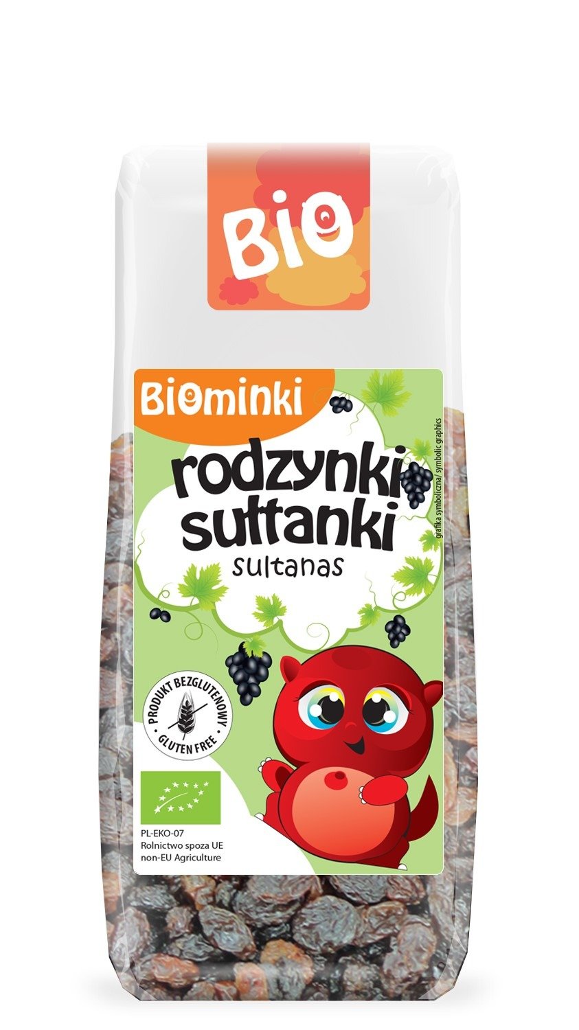 Rodzynki sułtanki bezglutenowe BIO 150 g - BIOMINKI