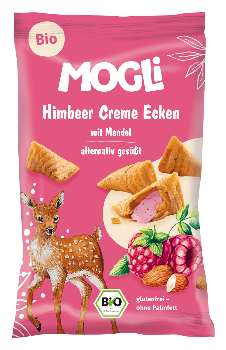 Rożki z kremem migdałowo - malinowym bezglutenowe BIO 30 g - MOGLI