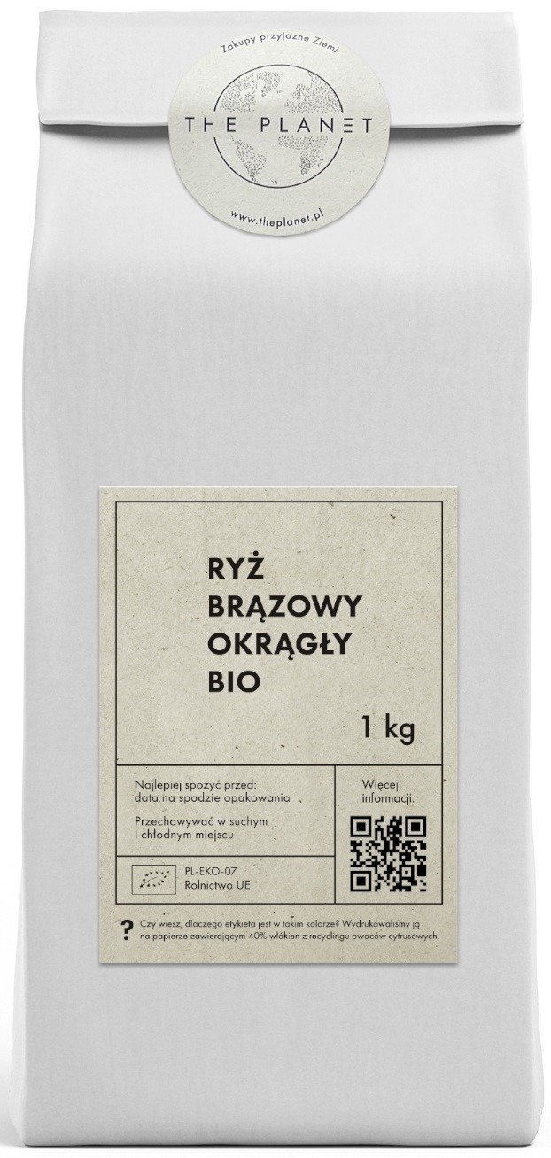 Ryż brązowy okrągły BIO 1 kg - THE PLANET