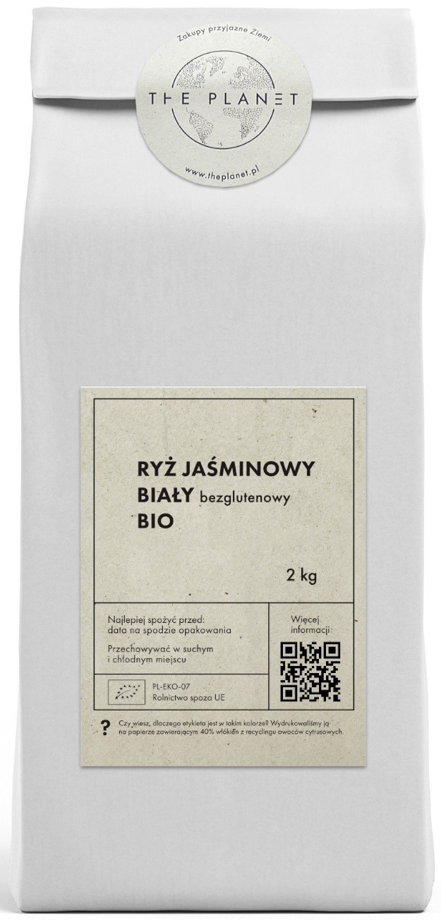 Ryż jaśminowy biały bezglutenowy BIO 2 kg - THE PLANET