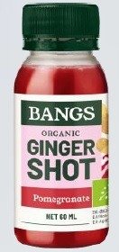 Shot imbirowy z granatem bez dodatku cukrów BIO 60 ml - BANGS