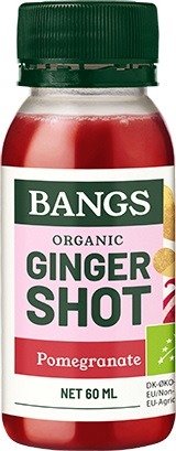 Shot imbirowy z granatem bez dodatku cukrów BIO 60 ml - BANGS
