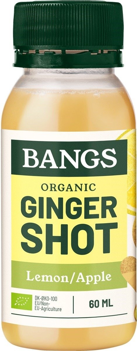 Shot imbirowy z jabłkiem i cytryną bez dodatku cukrów BIO 60 ml - BANGS